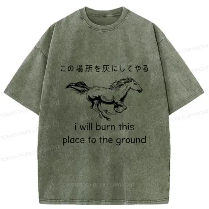 Tokyo-Tiger Angry Horse Washed T-Shirt