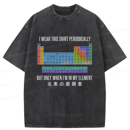 Tokyo-Tiger Interesting Periodic Table Washed T-Shirt
