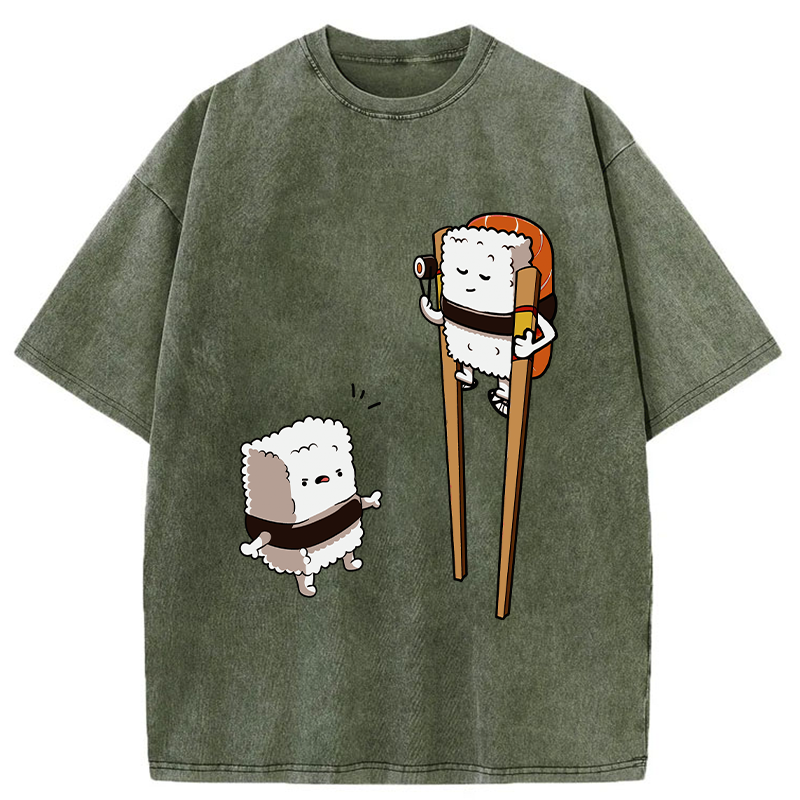 Tokyo-Tiger Sushi On Stilts Washed T-Shirt