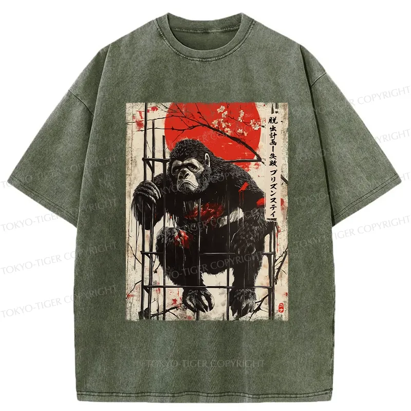 Tokyo-Tiger Bigfoot Failed To Escape Washed T-Shirt
