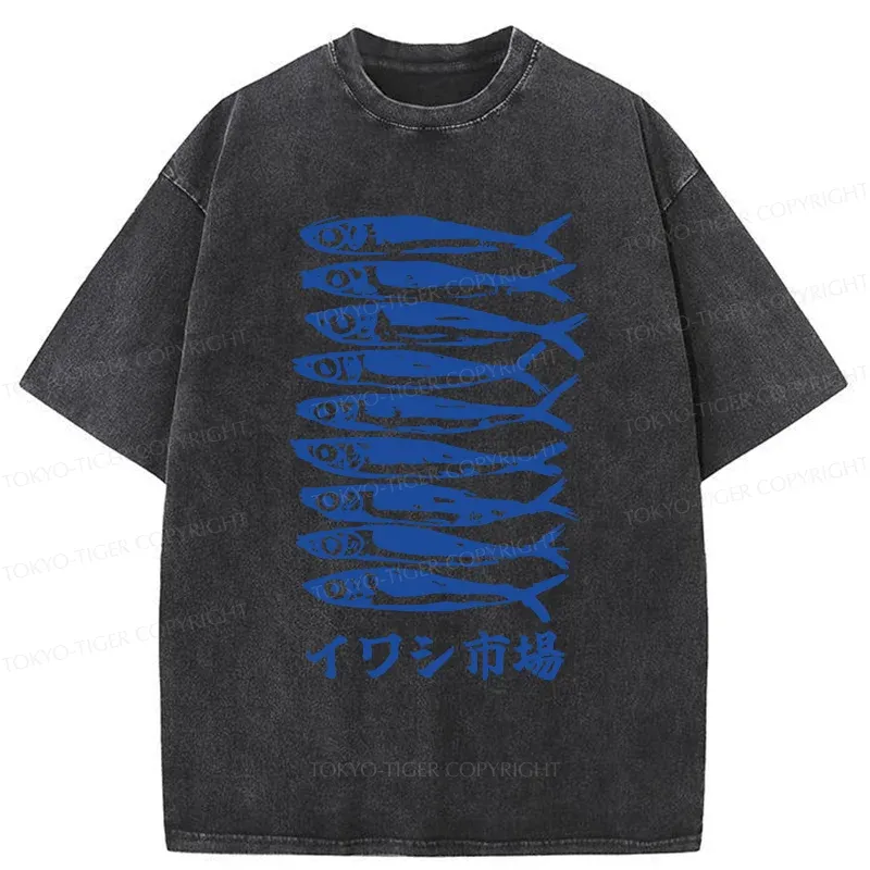 Tokyo-Tiger Sardine Market Washed T-Shirt