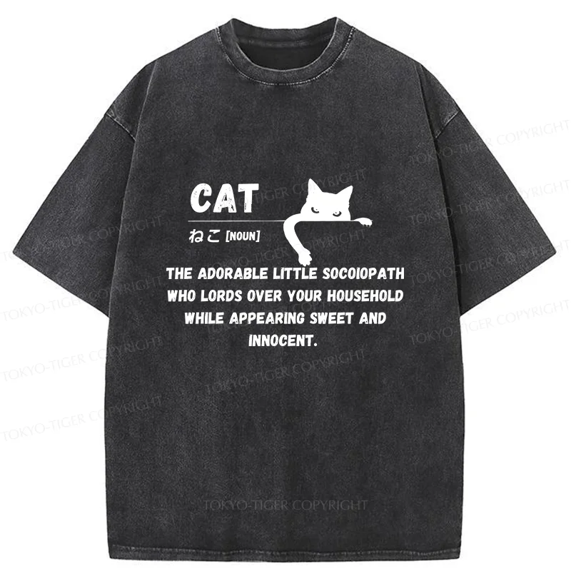Tokyo-Tiger Definition Of Cat Washed T-Shirt