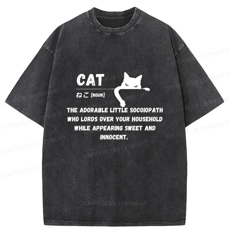 Tokyo-Tiger Definition Of Cat Washed T-Shirt