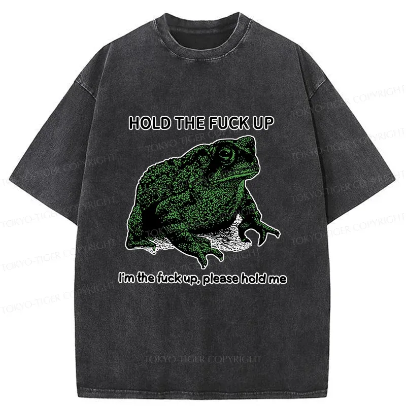 Tokyo-Tiger Funny Frog Meme Washed T-Shirt
