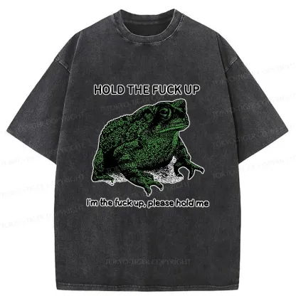 Tokyo-Tiger Funny Frog Meme Washed T-Shirt