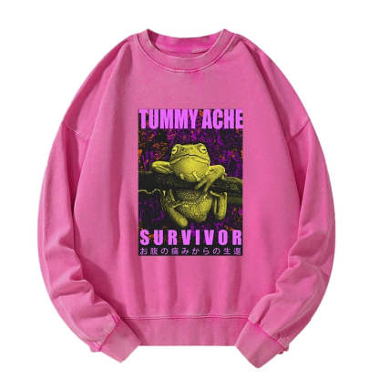 Tokyo-Tiger A Frog With Stomachache Washed Sweatshirt