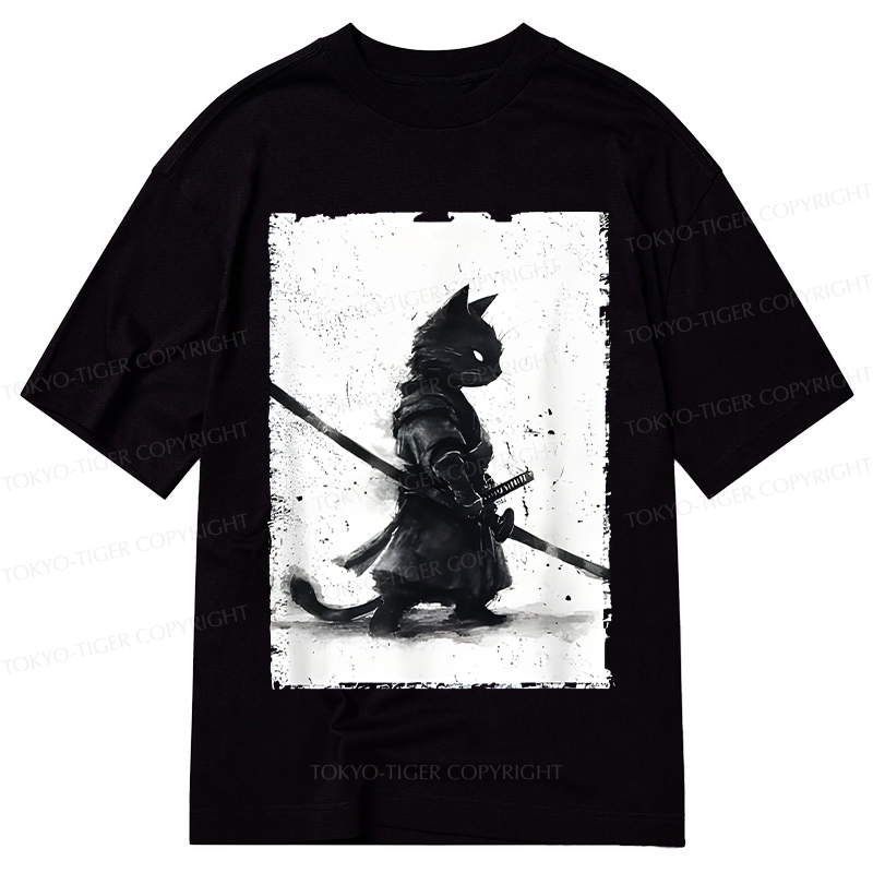 Tokyo-Tiger Retro Cat Samurai Japanese Classic T-Shirt
