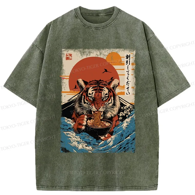 Tokyo-Tiger Tiger Obsessed With Ramen Washed T-Shirt