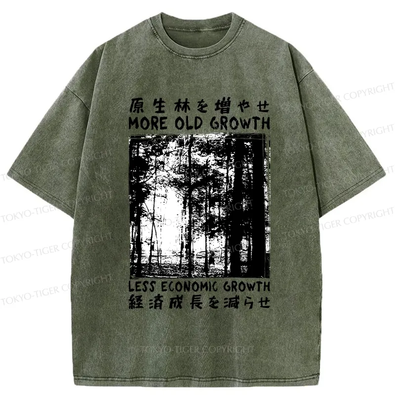 Tokyo-Tiger More Old Growth Less Economic Growth Washed T-Shirt