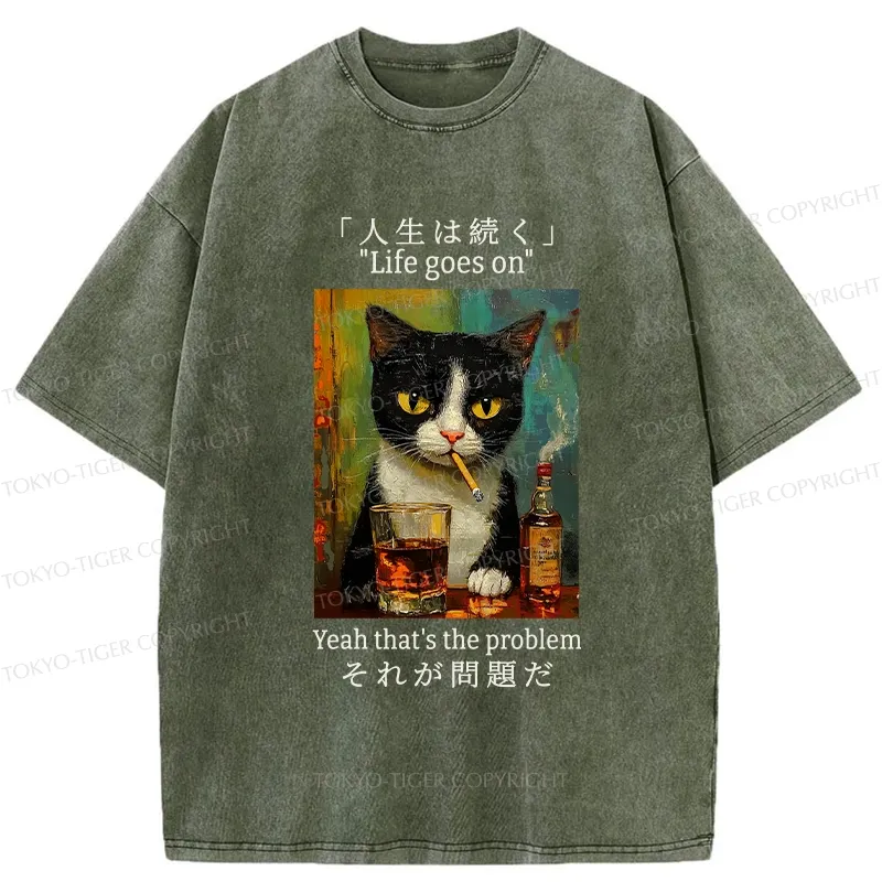 Tokyo-Tiger Life Goes On Washed T-Shirt