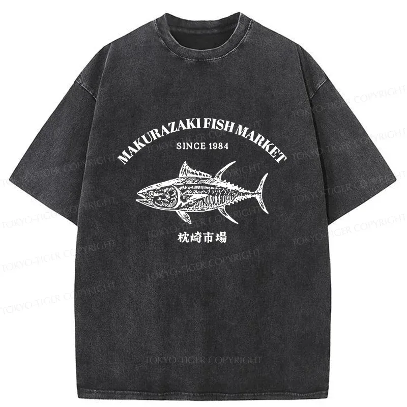 Tokyo-Tiger Makurazaki Market Washed T-Shirt