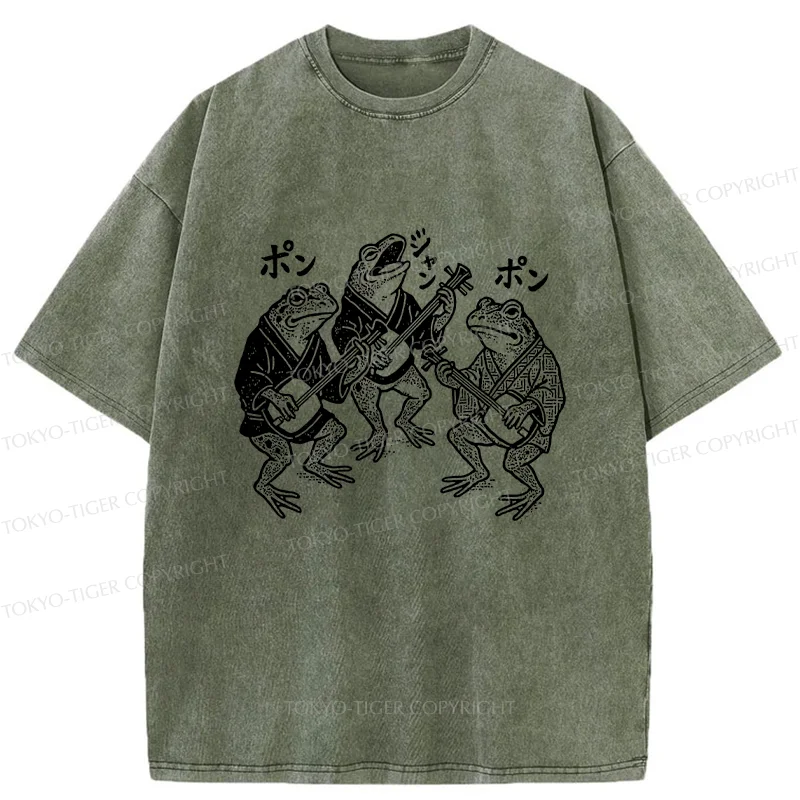 Tokyo-Tiger Frog Concert Washed T-Shirt