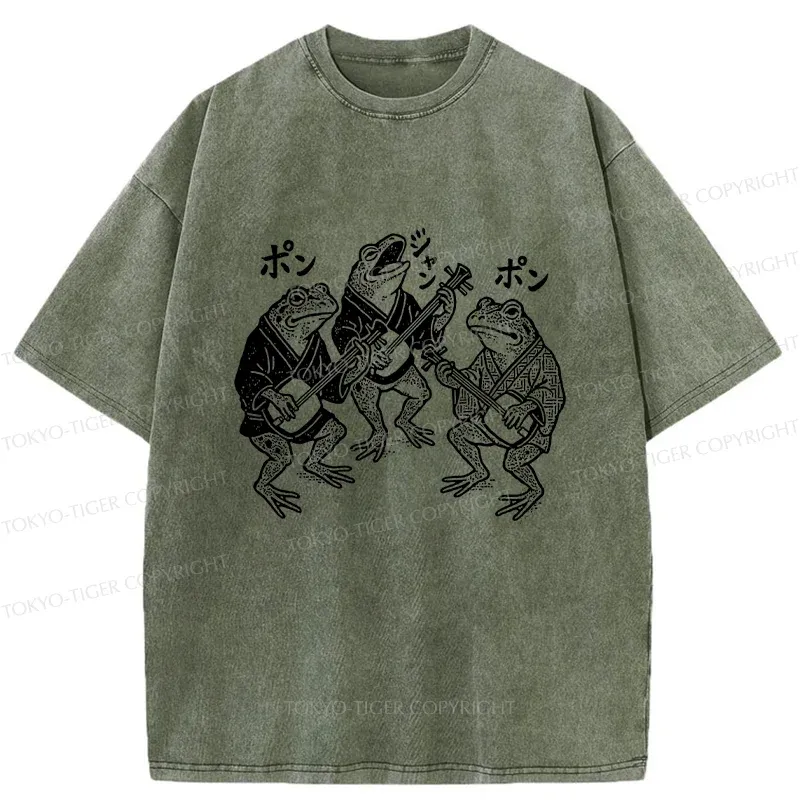 Tokyo-Tiger Frog Concert Washed T-Shirt