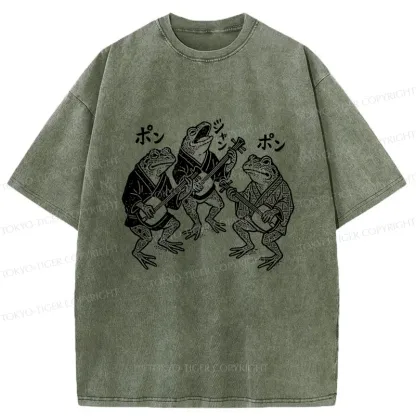 Tokyo-Tiger Frog Concert Washed T-Shirt