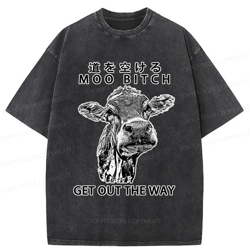 Tokyo-Tiger Funny Cow Washed T-Shirt
