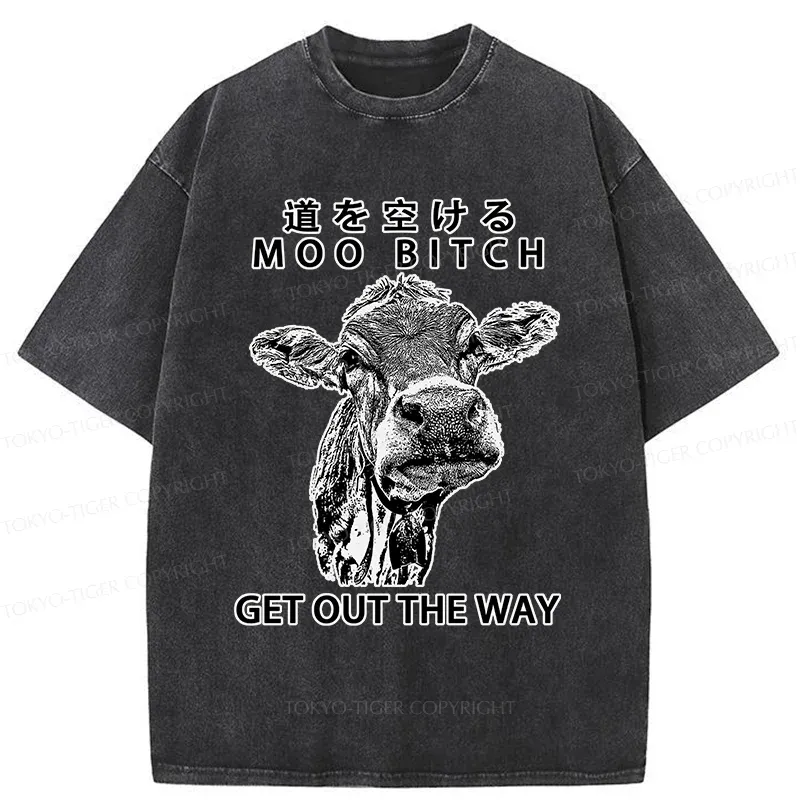 Tokyo-Tiger Funny Cow Washed T-Shirt