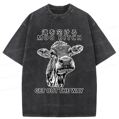 Tokyo-Tiger Funny Cow Washed T-Shirt