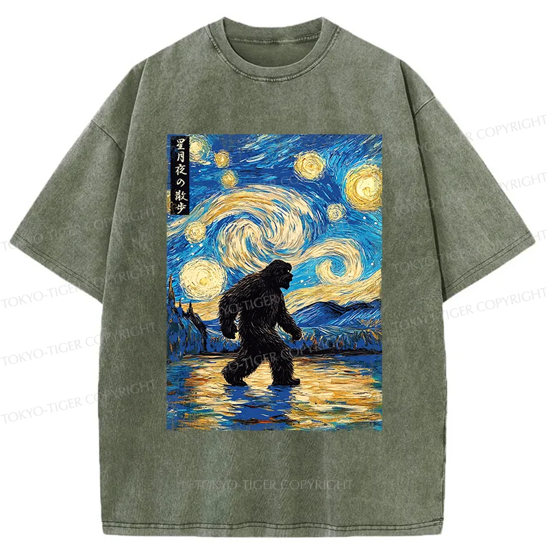 Tokyo-Tiger Bigfoot Under The Stars Washed T-Shirt
