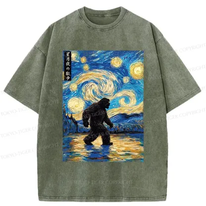 Tokyo-Tiger Bigfoot Under The Stars Washed T-Shirt