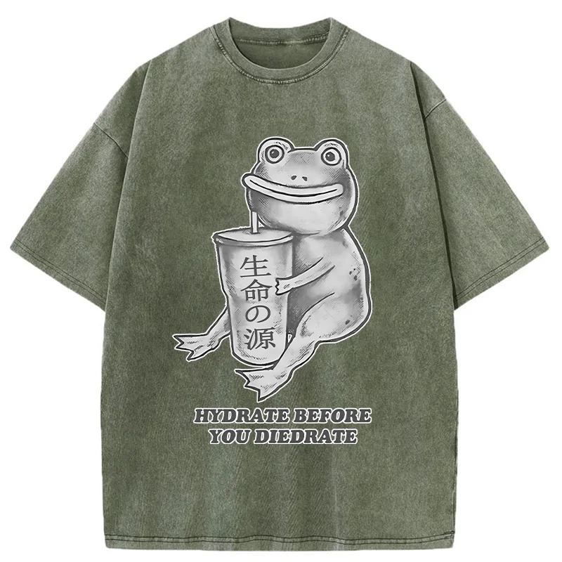 Tokyo-Tiger Hydrate Before You Diedrate Washed T-Shirt