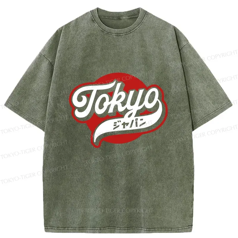 Tokyo-Tiger Tokyo Word Art Washed T-Shirt