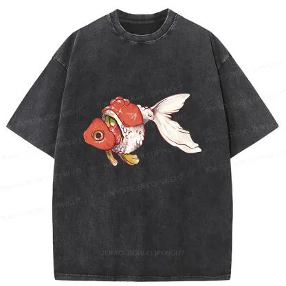 Tokyo-Tiger Goldfish Sushi Washed T-Shirt