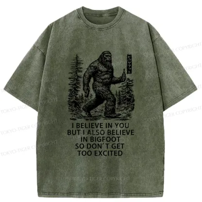 Tokyo-Tiger Bigfoot Walking In The Forest Washed T-Shirt