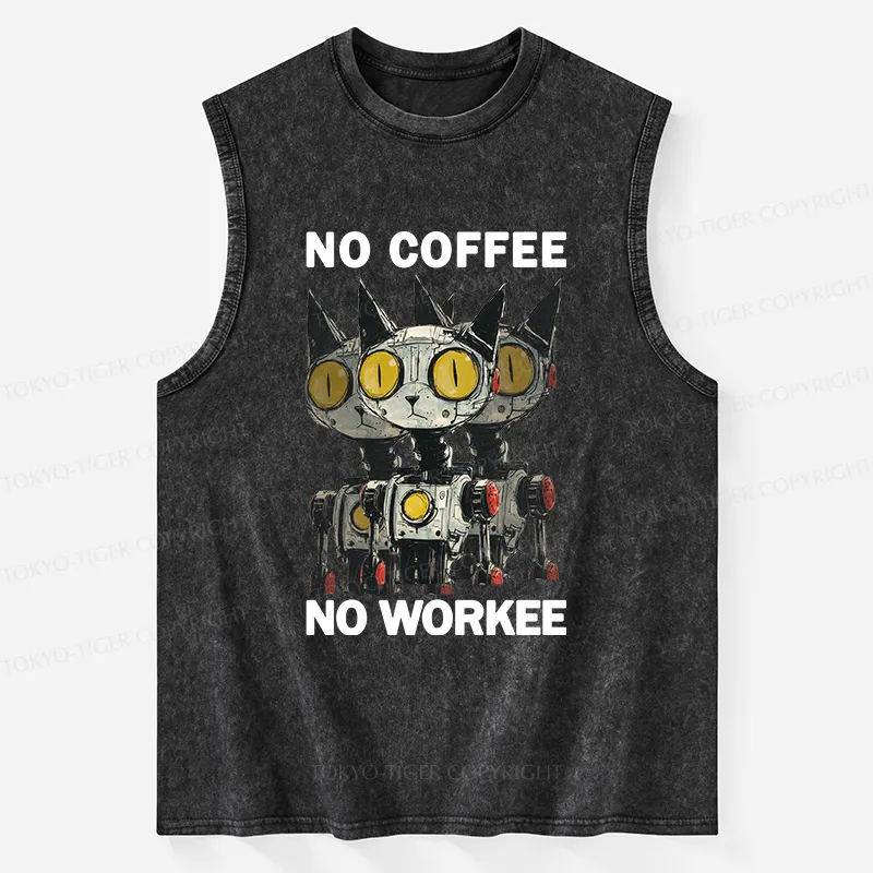 Tokyo-Tiger No Coffee No Workee Washed Tank