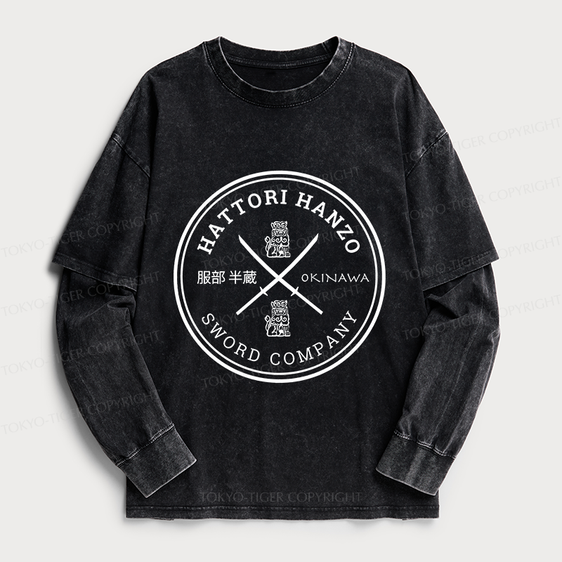 Tokyo-Tiger Hattori Hanzo Sword Company Washed Double Layer T-Shirt