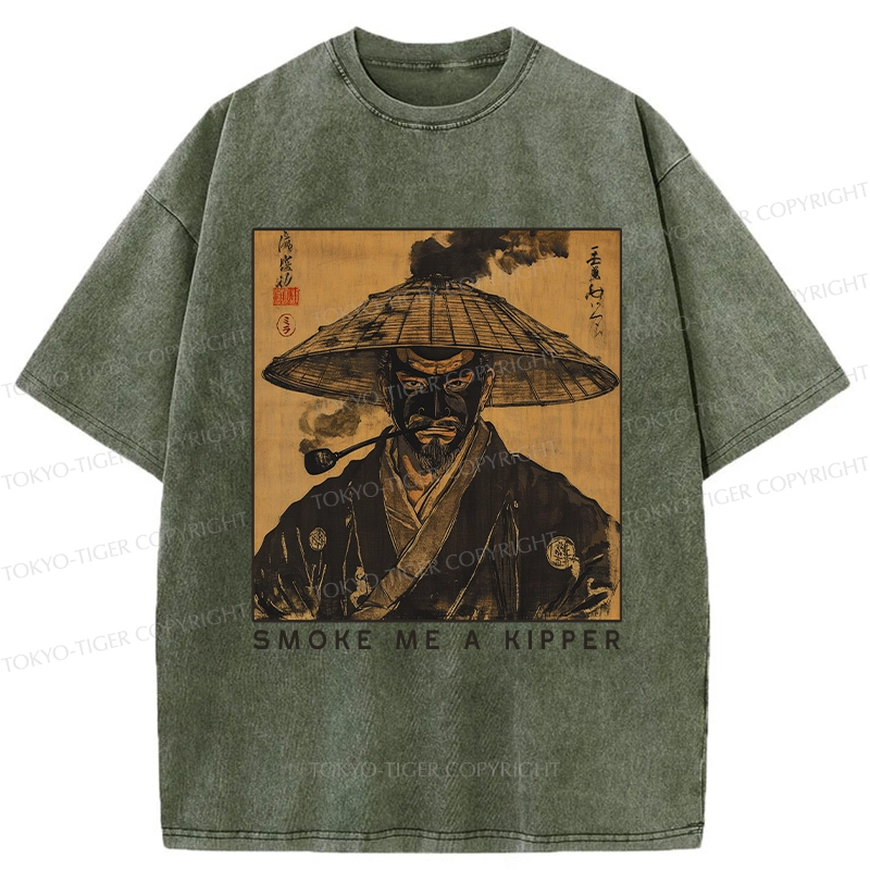 Tokyo-Tiger Funny Smoke Me A Kipper Washed T-Shirt