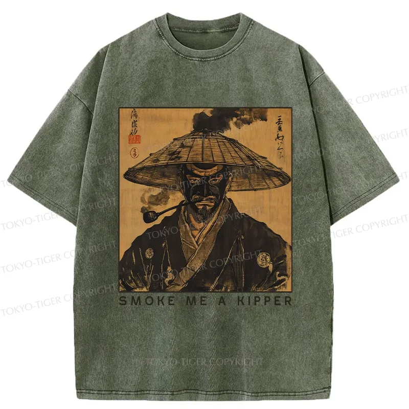 Tokyo-Tiger Funny Smoke Me A Kipper Washed T-Shirt