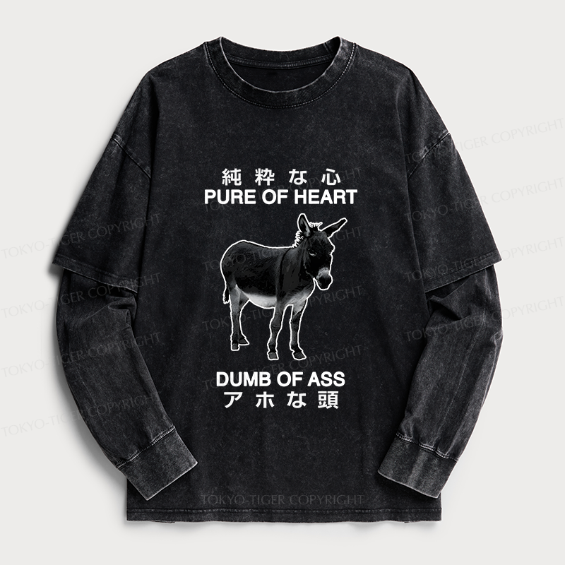 Tokyo-Tiger Pure Of Heart Dumb Of Ass Washed Double Layer T-Shirt
