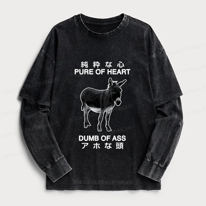 Tokyo-Tiger Pure Of Heart Dumb Of Ass Washed Double Layer T-Shirt