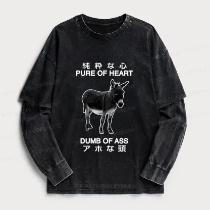 Tokyo-Tiger Pure Of Heart Dumb Of Ass Washed Double Layer T-Shirt