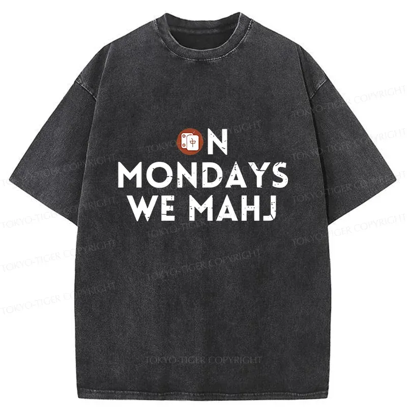 Tokyo-Tiger Fun Mahjong Washed T-Shirt