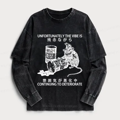 Tokyo-Tiger The Vibe Is Continuing To Deteriorate Washed Double Layer T-Shirt