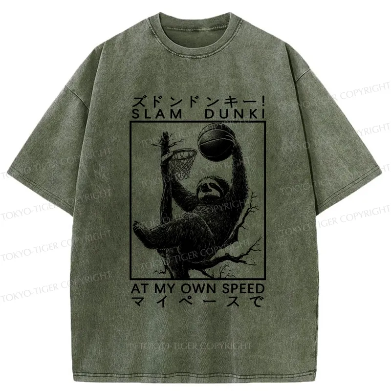 Tokyo-Tiger Slam Dunk At My Own Pace Washed T-Shirt