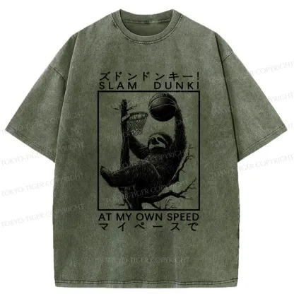 Tokyo-Tiger Slam Dunk At My Own Pace Washed T-Shirt