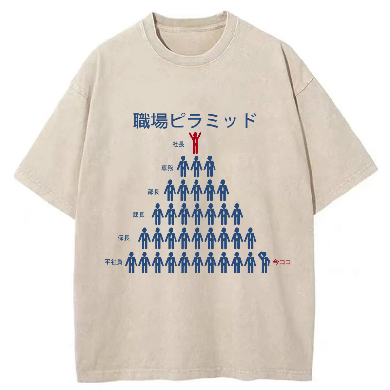 Tokyo-Tiger Workplace Pyramid Washed T-Shirt