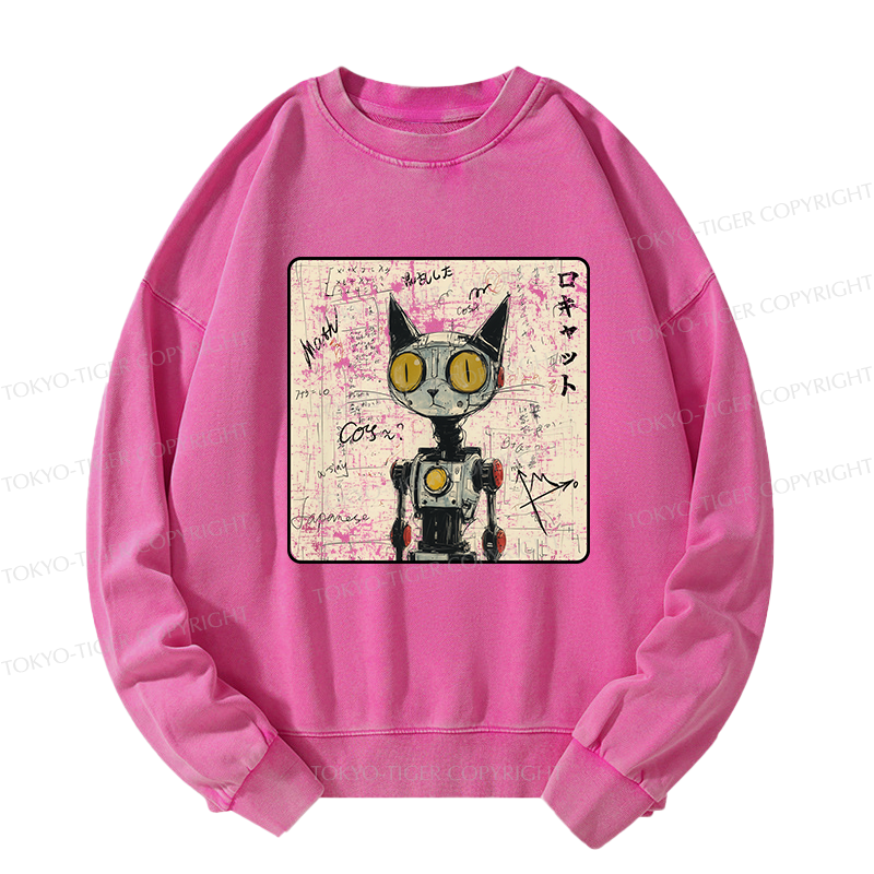 Tokyo-Tiger Robot Cat Washed Sweatshirt