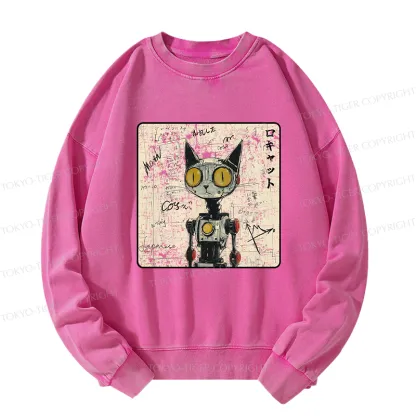 Tokyo-Tiger Robot Cat Washed Sweatshirt