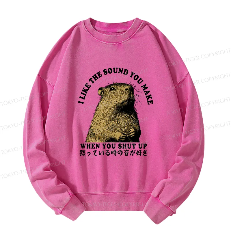 Tokyo-Tiger I Like The Sound Of Silence Washed Sweatshirt