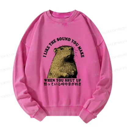 Tokyo-Tiger I Like The Sound Of Silence Washed Sweatshirt