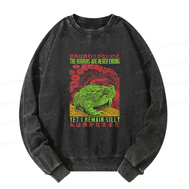 Tokyo-Tiger The Horrors Are Never Ending Japan Washed Sweatshirt