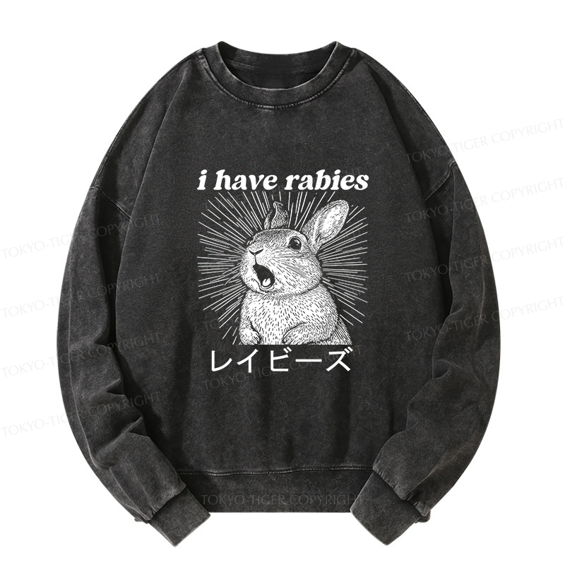 Tokyo-Tiger Funny Rabbit Washed Sweatshirt