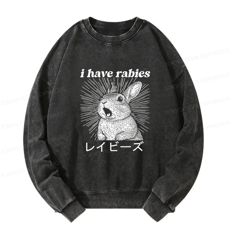 Tokyo-Tiger Funny Rabbit Washed Sweatshirt