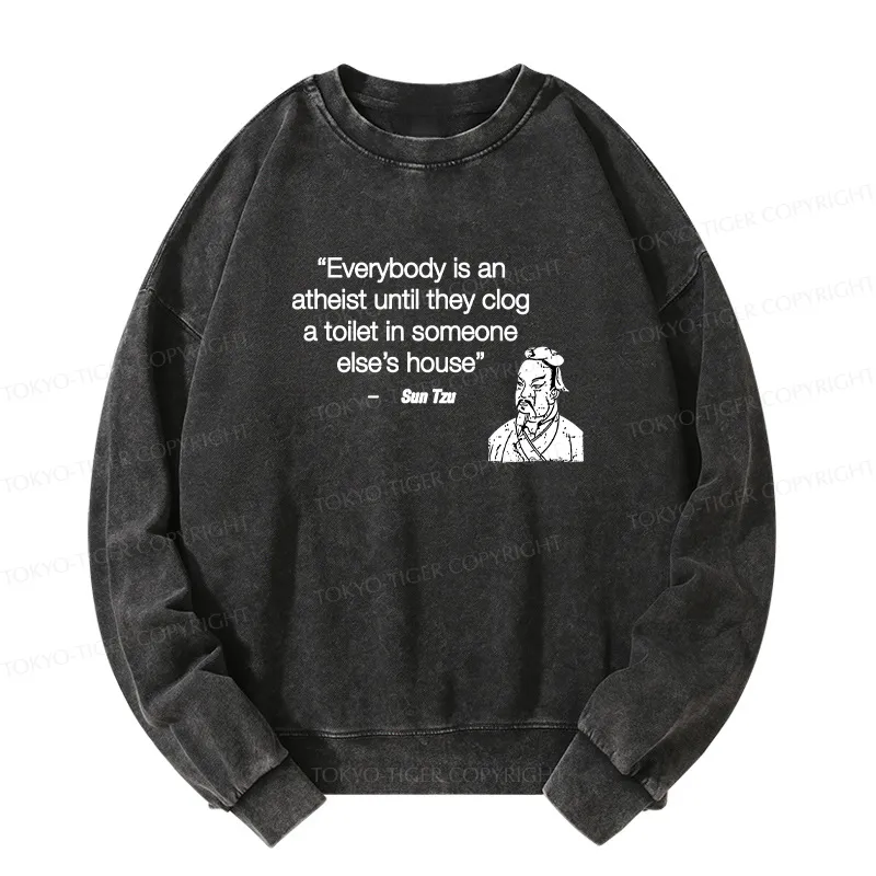 Tokyo-Tiger Funny Sun Tzu Saying Washed Sweatshirt