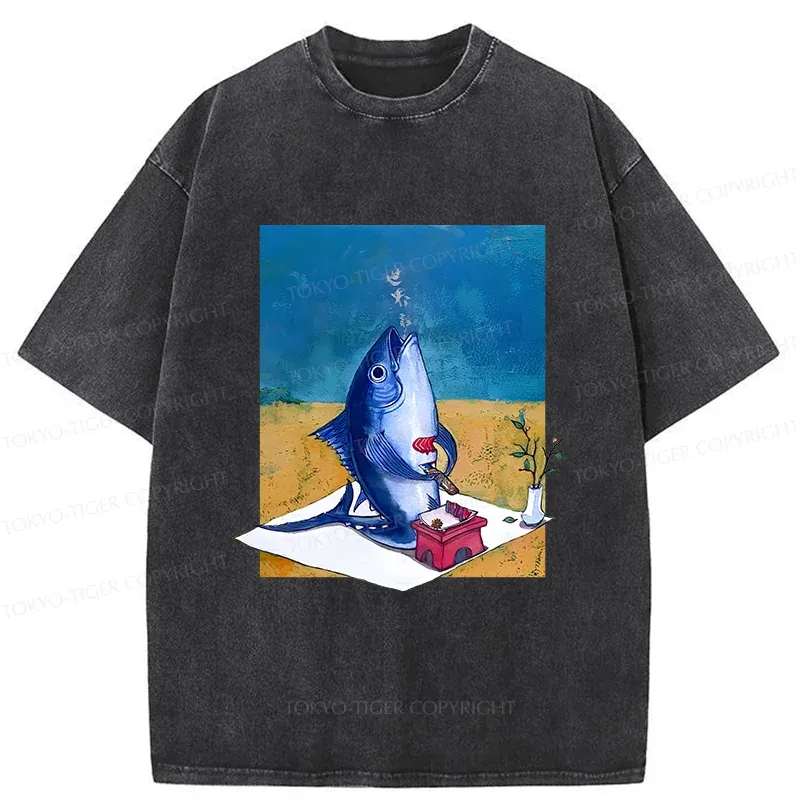 Tokyo-Tiger Tuna Filleting Washed T-Shirt