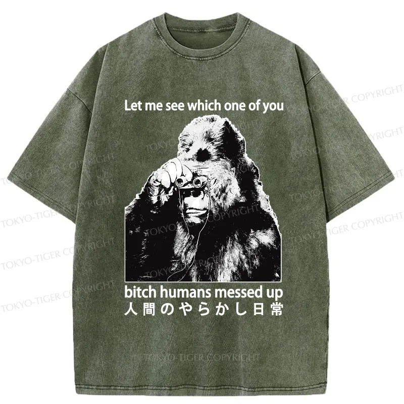 Tokyo-Tiger Human Mistakes In Daily Life Washed T-Shirt
