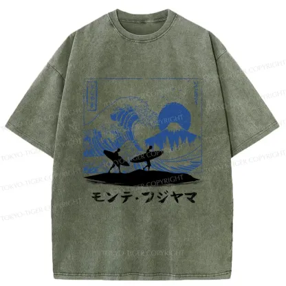 Tokyo-Tiger Japanese Surfing Washed T-Shirt